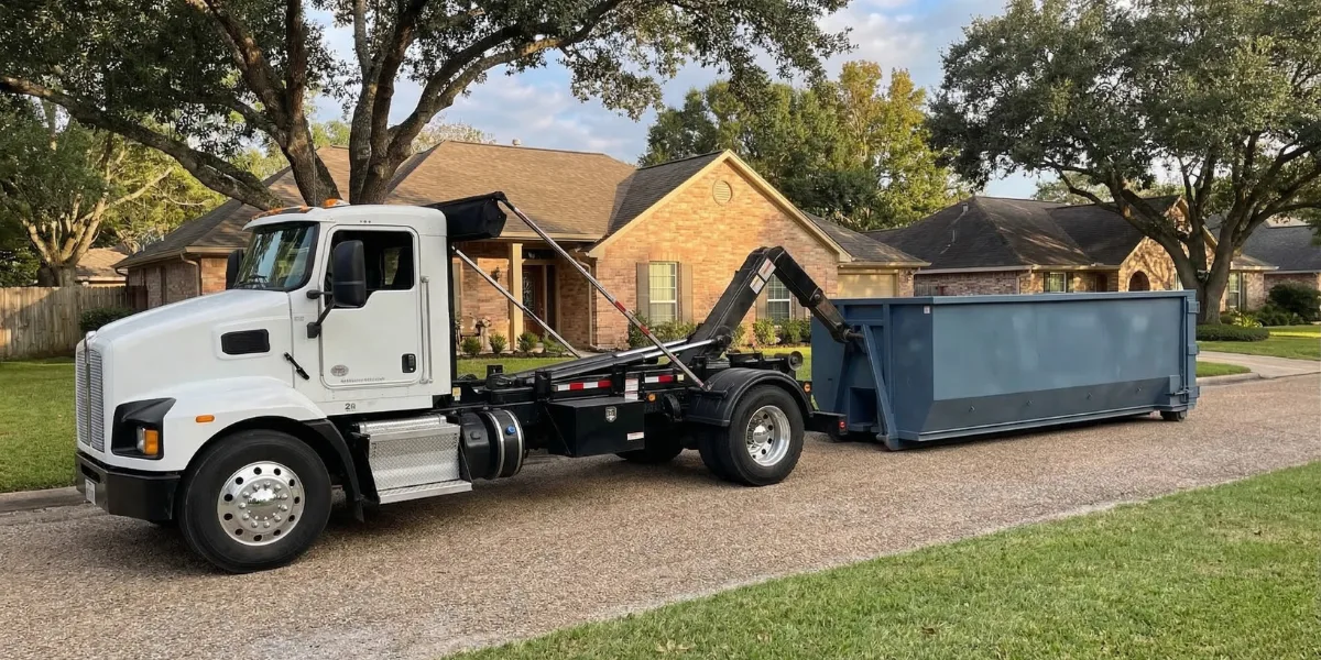 Roll-off dumpster rental in Clear Lake, TX — residential home