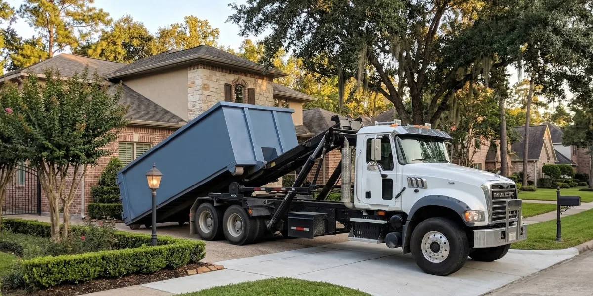 Roll-off dumpster rental in Montgomery County, TX — luxury home